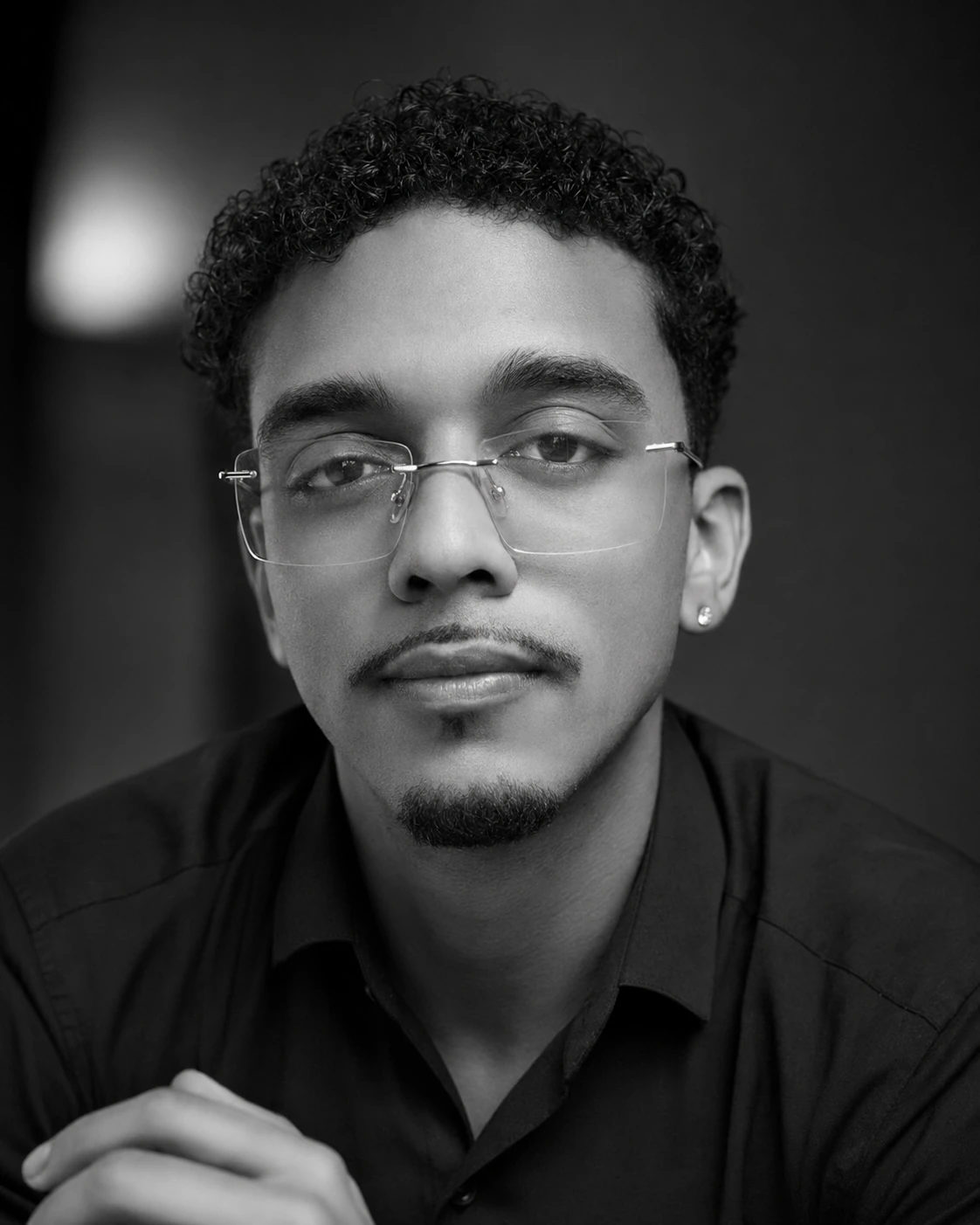 Retrato em preto e branco de Andrey Soares